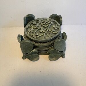 Irish Shamrock Coasters 5‎ Plus Holder